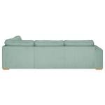 Ecksofa Madras mit Ottomane Cordstoff Lola: Babyblau - Ottomane davorstehend rechts