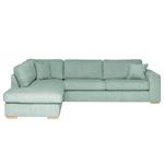 Ecksofa Madras mit Ottomane Cordstoff Lola: Babyblau - Ottomane davorstehend links