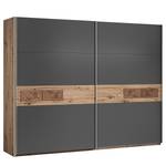 Zweefdeurkast Kionson Artisan eikenhouten look/grafietkleurig - Breedte: 270 cm