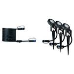 Padverlichting Plug & Shine Sting aluminium - zwart - 4-delige set - Warm wit-Koel wit