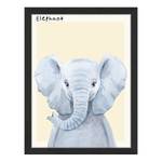 Quadro Elephant Faggio massello / Vetro acrilico - Nero - 33 x 43 cm