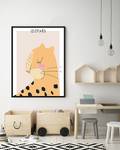 Afbeelding Sleepy Leopard massief beukenhout/acrylglas - zwart - 63 x 83 cm