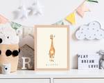 Afbeelding Petit Giraffe massief beukenhout/acrylglas - naturel - 33 x 43 cm