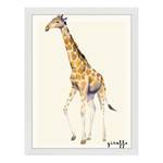 Afbeelding Giraffe massief beukenhout/acrylglas - wit - 33 x 43 cm