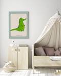 Impression sur toile Crocodile Pin massif / Lin - Vert - 40 x 50 cm