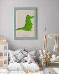 Afbeelding Crocodile massief grenenhout/linnen - groen - 60 x 80 cm