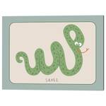 Afbeelding Snake massief grenenhout/linnen - groen - 60 x 80 cm