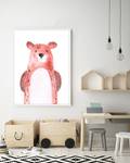 Quadro Bear Faggio massello / Vetro acrilico - Bianco - 63 x 83 cm