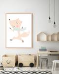 Quadro Fox Baby Faggio massello / Vetro acrilico - Naturale - 63 x 83 cm