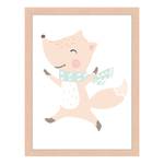 Tableau déco Fox Baby Hêtre massif / Plexiglas - Naturel - 33 x 43 cm