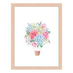 Afbeelding Floral Bouquet massief beukenhout/acrylglas - naturel - 33 x 43 cm