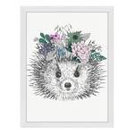 Afbeelding Hedgehog massief beukenhout/acrylglas - wit - 33 x 43 cm