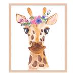 Afbeelding Watercolor Giraffe massief beukenhout/acrylglas - naturel - 53 x 63 cm