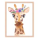 Bild Watercolor Giraffe Buche Massiv / Acrylglas - Naturell - 43 x 53 cm