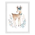 Quadro Cute Deer Faggio massello / Vetro acrilico - Bianco - 33 x 43 cm