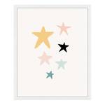 Tableau déco Love Stars Hêtre massif / Plexiglas - Blanc - 43 x 53 cm