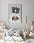 Impression sur toile Big Bear Pin massif / Lin - Gris - 60 x 80 cm