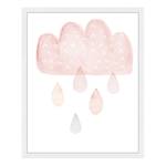 Quadro Sweet Rain Faggio massello / Vetro acrilico - Bianco - 43 x 53 cm