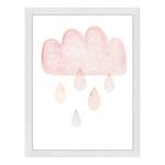 Quadro Sweet Rain Faggio massello / Vetro acrilico - Bianco - 33 x 43 cm