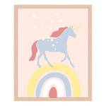 Bild Colorful Unicorn Buche Massiv / Acrylglas - Naturell - 43 x 53 cm