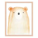 Tableau déco Cute Bear Hêtre massif / Plexiglas - Naturel - 43 x 53 cm