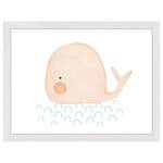 Tableau déco Baby Whale Hêtre massif / Plexiglas - Blanc - 33 x 43 cm