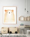 Bild Cute Bear Buche Massiv / Acrylglas - Naturell - 63 x 83 cm