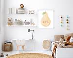 Quadro Hello Pear Faggio massello / Vetro acrilico - Bianco - 43 x 53 cm