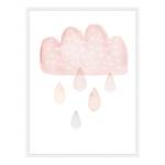 Quadro Sweet Rain Faggio massello / Vetro acrilico - Bianco - 63 x 83 cm