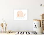 Quadro Baby Whale Faggio massello / Vetro acrilico - Bianco - 43 x 53 cm