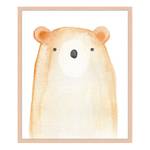 Tableau déco Cute Bear Hêtre massif / Plexiglas - Naturel - 53 x 63 cm