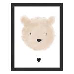 Afbeelding Beary Love massief beukenhout/acrylglas - zwart - 33 x 43 cm