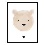 Afbeelding Beary Love massief beukenhout/acrylglas - zwart - 63 x 83 cm