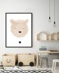 Quadro Beary Love Faggio massello / Vetro acrilico - Nero - 63 x 83 cm