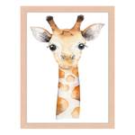 Quadro The Giraffe Faggio massello / Vetro acrilico - Naturale - 33 x 43 cm