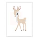 Tableau déco Baby Deer Hêtre massif / Plexiglas - Blanc - 63 x 83 cm