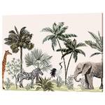 Leinwandbild Jungle Animals Kiefer Massiv / Leinen -  Beige - 40 x 50 cm