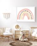 Quadro Cute Rainbow Faggio massello / Vetro acrilico - Bianco - 53 x 63 cm