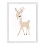 Bild Baby Deer Buche Massiv / Acrylglas - Weiß - 33 x 43 cm