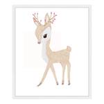 Quadro Baby Deer Faggio massello / Vetro acrilico - Bianco - 53 x 63 cm