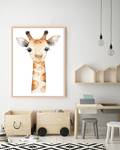 Afbeelding The Giraffe massief beukenhout/acrylglas - naturel - 63 x 83 cm