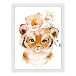 Quadro Tiger Baby Collection Faggio massello / Vetro acrilico - Bianco - 33 x 43 cm