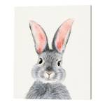 Afbeelding Watercolor Rabbit massief grenenhout/linnen - beige/grijs - 40 x 50 cm