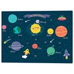 Afbeelding Solar System massief grenenhout/linnen - donkerblauw - 60 x 80 cm