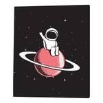 Leinwandbild Baby Astronaut Kiefer Massiv / Leinen - Schwarz - 40 x 50 cm