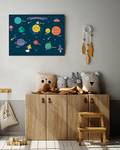 Impression sur toile Solar System Pin massif / Lin - Bleu foncé - 40 x 50 cm