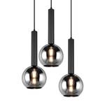 Suspension Clayton Verre fumé / Fer - Nb d'ampoules : 3