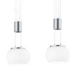 LED-Pendelleuchte Madison Opalglas / Aluminium - Silber - Flammenanzahl: 2