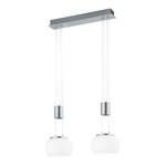 LED-Pendelleuchte Madison Opalglas / Aluminium - Silber - Flammenanzahl: 2