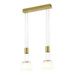 LED-plafondlamp Madison opaalglas/aluminium - Messing - Aantal lichtbronnen: 2